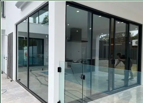 Installed aluminium stacking sliding doors, Australia