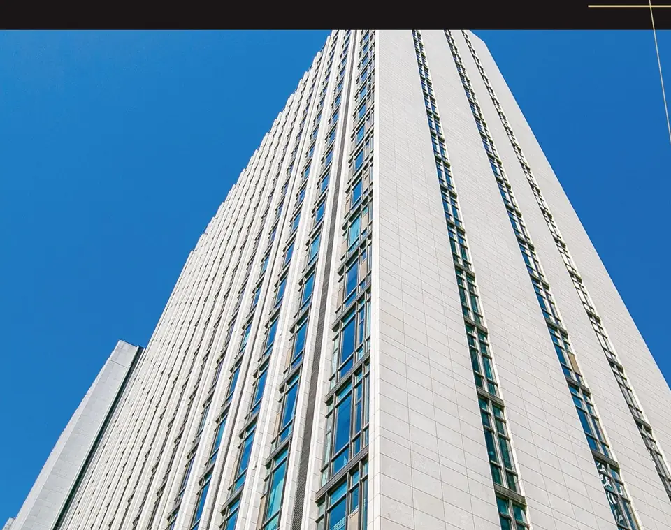 Tower with textured-paint fibre cement cladding
