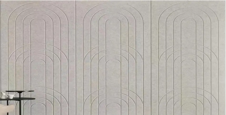 Nested arches grooved fibre cement panel