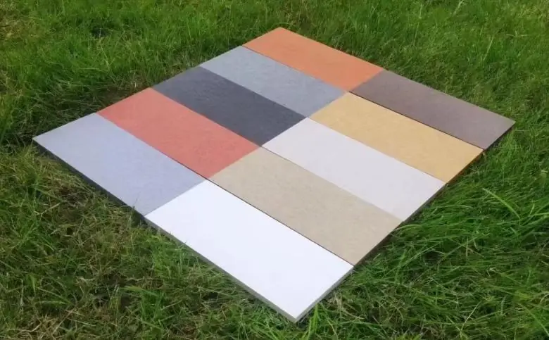Colour-through high-density exterior fibre cement boards
