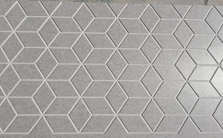 Geometric cube-pattern fibre cement panel