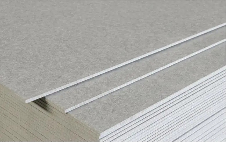 Smooth light grey fibre cement boards