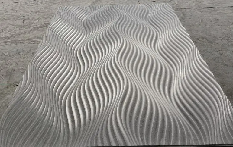 Surf-wave carved fibre cement panel