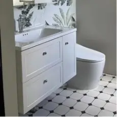 White shaker bathroom vanity